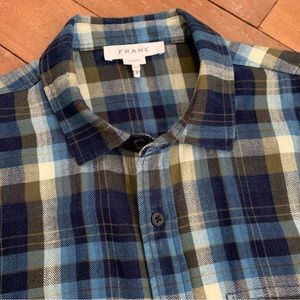 Frame Classic Plaid Flannel Long Sleeve Button Down Shirt